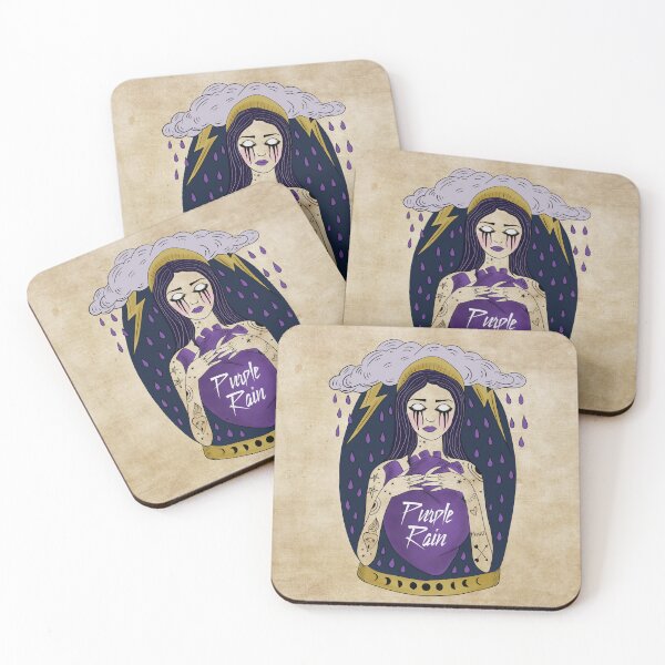 Item preview, Purple Rain - Old School tattoo Illustration designed and sold by 11UponaTime.