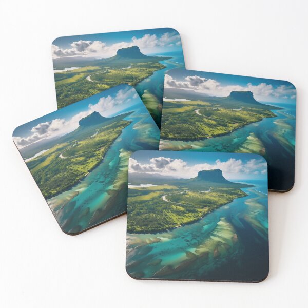 Item preview, Tropical islands with palm trees drone photo - Landscape photography designed and sold by TheArtistOf2022.