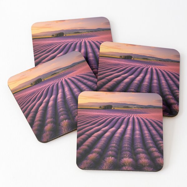 Item preview, Fields of lavender at sunset long exposure - Landscape photography designed and sold by TheArtistOf2022.