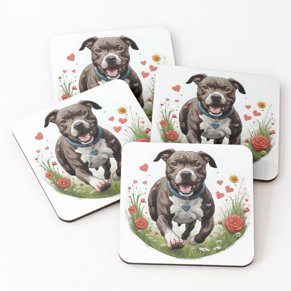 Aperçu de l'œuvre Mignon et ludique Staffordshire Bull Terrier créée et vendue par Kaleddis.