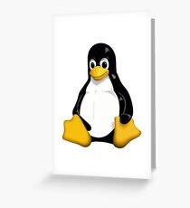 Linux Penguin Greeting Card