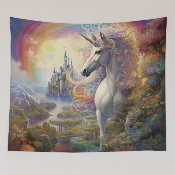 Item preview, A majestic unicorn with a mane coloured in the ethereal hues of the rainbow designed and sold by Cris888.