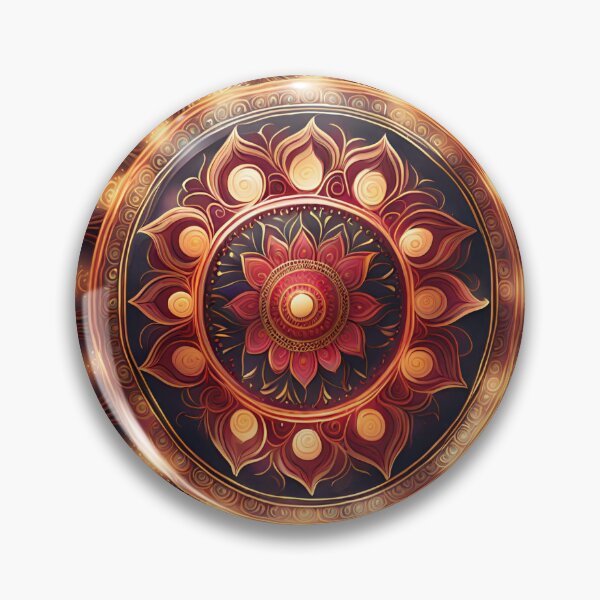 Item preview, Carnival Spirit Mandala - Swirling Joy in Red & Gold designed and sold by SpiritualManda.