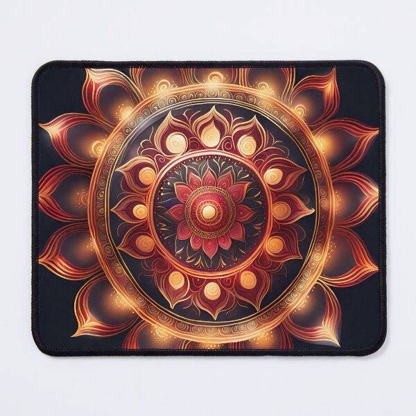 Item preview, Carnival Spirit Mandala - Swirling Joy in Red & Gold designed and sold by SpiritualManda.