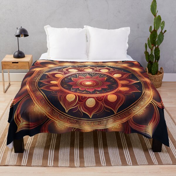 Item preview, Carnival Spirit Mandala - Swirling Joy in Red & Gold designed and sold by SpiritualManda.