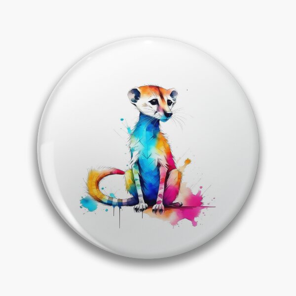 Item preview, Colourful Inquisitive Meerkat Geometric Shaped Artwork designed and sold by Geonimalia.