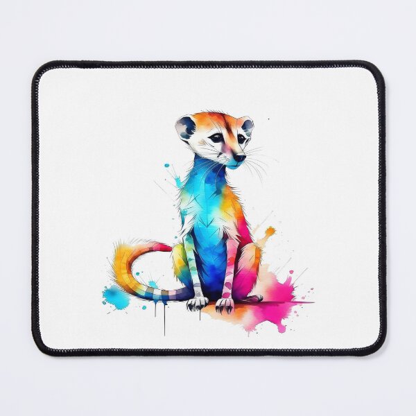 Item preview, Colourful Inquisitive Meerkat Geometric Shaped Artwork designed and sold by Geonimalia.