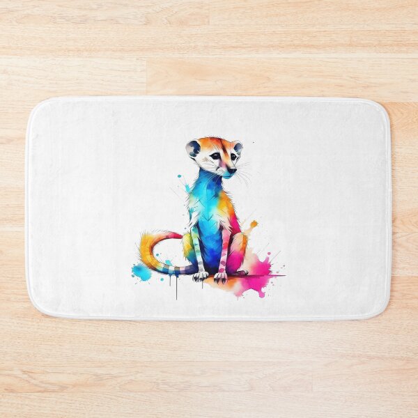 Item preview, Colourful Inquisitive Meerkat Geometric Shaped Artwork designed and sold by Geonimalia.