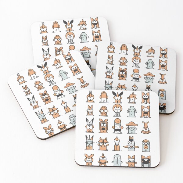 Item preview, logo picture illustration graphics graffiti characters funny graphics for children funny bedding white brown black figures designed and sold by gulka8.