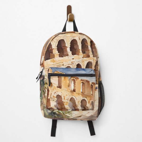 Item preview, El Djem Colosseum: Watercolor Sunset in Tunisia designed and sold by LSVart.
