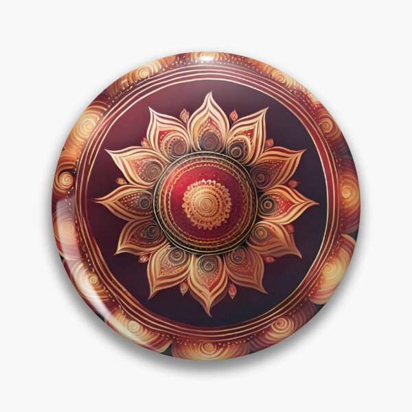 Item preview, Carnival Spirit Mandala - Swirling Joy in Red & Gold designed and sold by SpiritualManda.