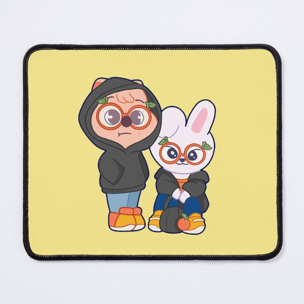 Item preview, STRAY KIDS (SKZOO) Lee Know & Han Character’s Han Quokka & Leebit Wearing Orange Glasses designed and sold by LilMissRandom17.
