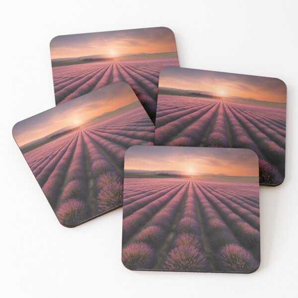 Item preview, Fields of lavender at sunset long exposure - Landscape photography designed and sold by TheArtistOf2022.
