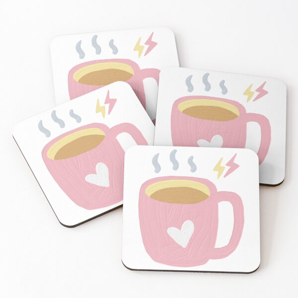 Item preview, Coffee energy pink heart mug designed and sold by Mimi Y..