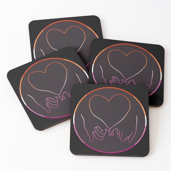 Item preview, heart pinky promise in lesbian pride colours designed and sold by rosecolashop.