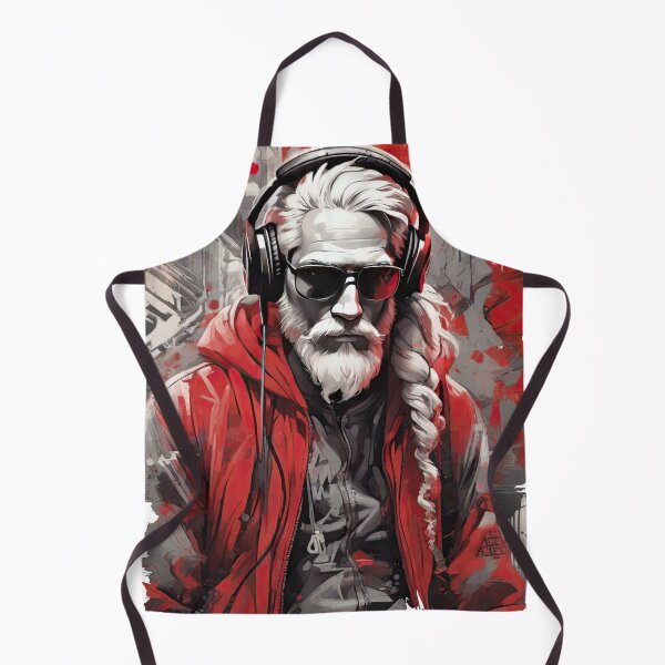 Item preview, Rebel Yuletide - Hipster/Punk Santa Claus with Headphones designed and sold by StonebridgeArt.