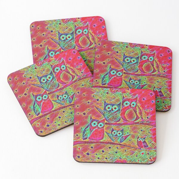 Item preview, The three curious owlets and their parents designed and sold by Owl-o-the-wisp.