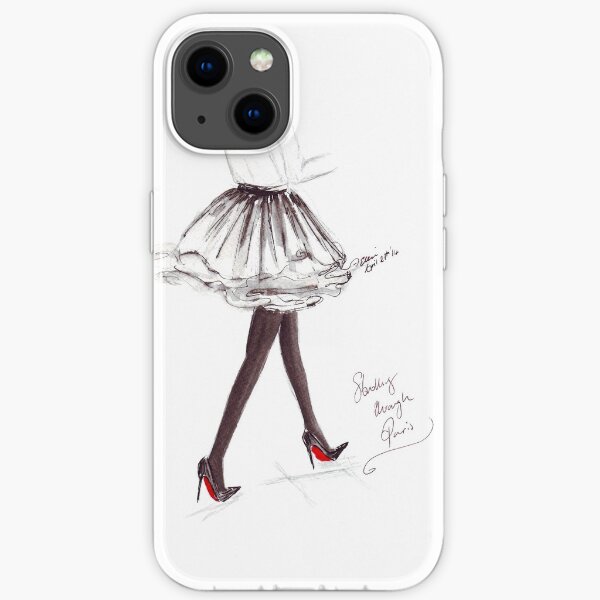 Aquarelle et encre Fashion Illustration intitulée Walking in Louboutins Coque souple iPhone