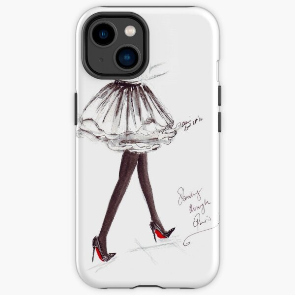 Acuarela y tinta Ilustración de moda titulada Walking in Louboutins Funda resistente para iPhone