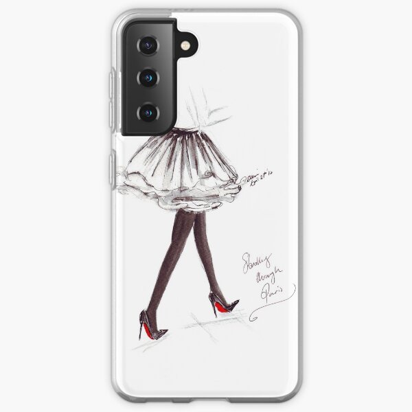 Aquarell & Tinte Mode Illustration mit dem Titel Walking in Louboutins Samsung Galaxy Flexible Hülle