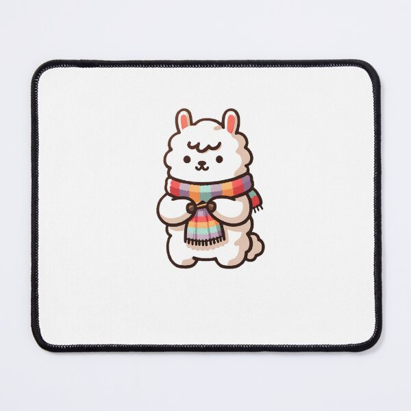 Item preview, Llama in Striped Winter Scarf designed and sold by UmbrellaStudio1.