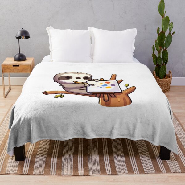 Item preview, Sloth Artist Painting on Canvas designed and sold by UmbrellaStudio1.
