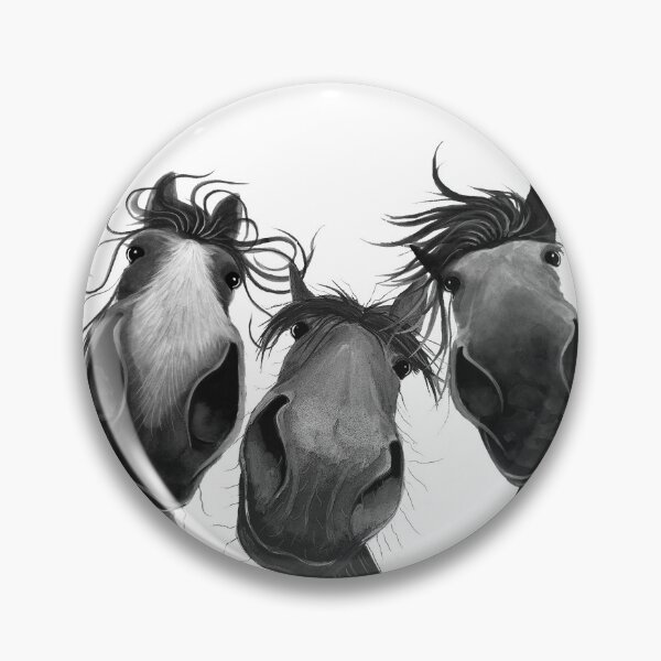 Item preview, HaPPY HoRSe PRiNT ' WHo LeFT THe GaTe OPeN B&W ? ' BY SHiRLeY MacARTHuR designed and sold by Shirley MacArthur Art.
