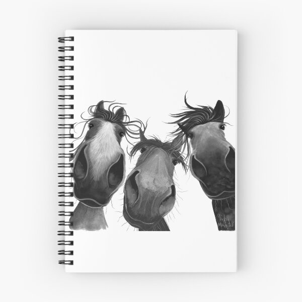 Item preview, HaPPY HoRSe PRiNT ' WHo LeFT THe GaTe OPeN B&W ? ' BY SHiRLeY MacARTHuR designed and sold by Shirley MacArthur Art.