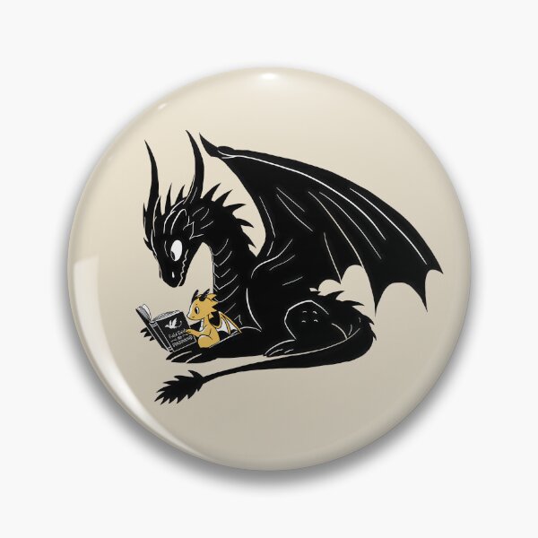 Item preview, Fourth Wing dragons reading together cute Tairn and Andarna designed and sold by treewitheyes.