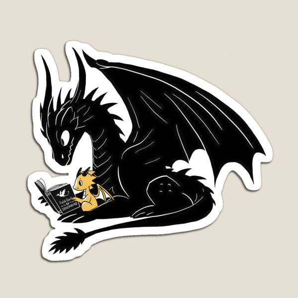 Aperçu de l'œuvre Dragons de la Quatrième Aile lisant ensemble les mignons Tairn et Andarna créée et vendue par treewitheyes.