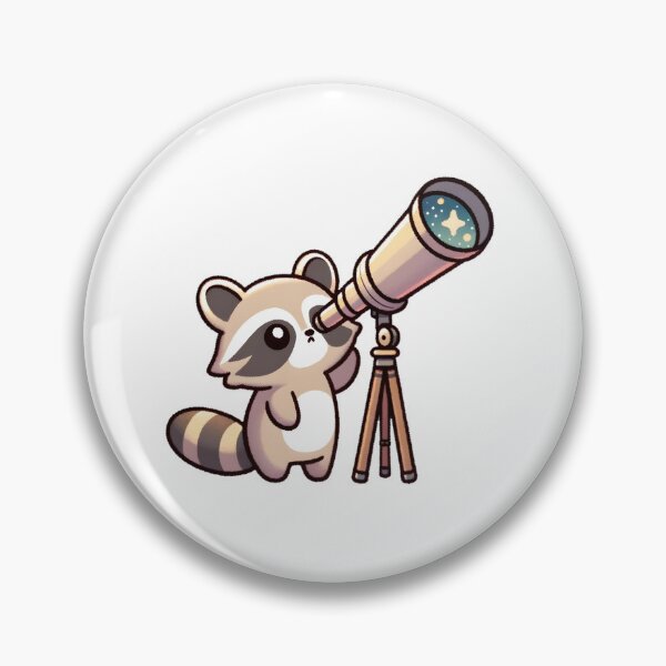 Artikelvorschau, Raccoon Gazing Through Telescope entworfen und verkauft von UmbrellaStudio1.
