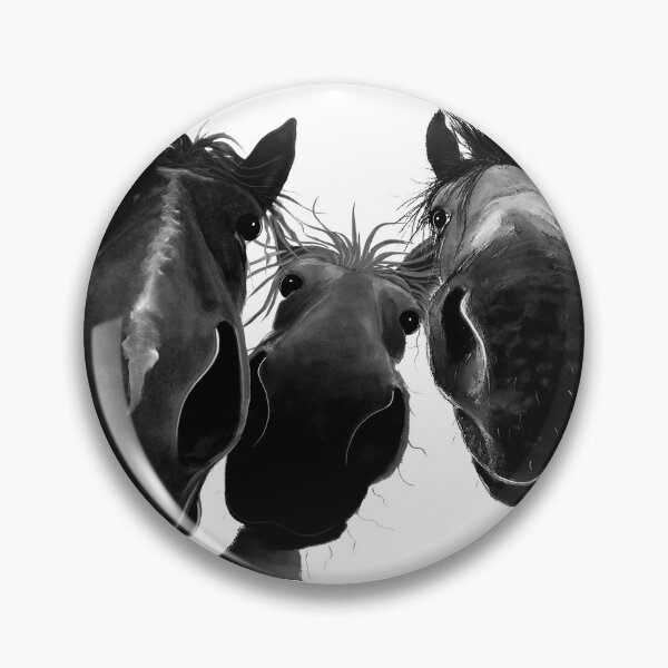 Item preview, HaPPY HoRSe PRiNT ' RoDNeY, PiNeaPPLe & BuRT B&W ' BY SHiRLeY MacARTHuR designed and sold by Shirley MacArthur Art.