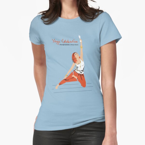Yoga Celebration - Parighasana Party Style Fitted T-Shirt