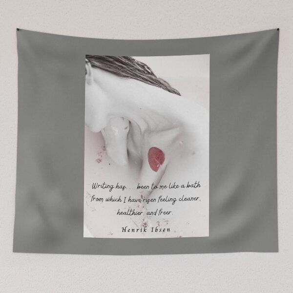 Item preview, Henrik Ibsen  quote: Writing has… been to me like a bath from which I have risen feeling cleaner, healthier, and freer. designed and sold by artbleed.