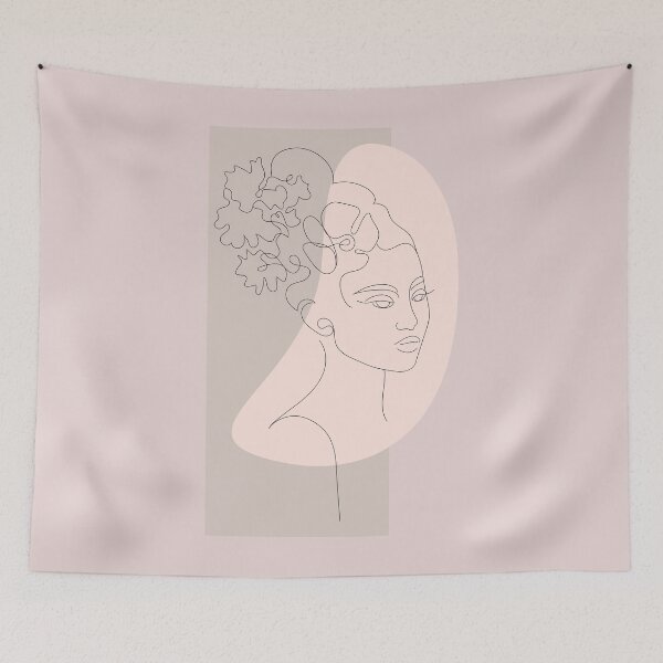 Item preview, Face Woman Line Art Portrait designed and sold by Bimbombam.