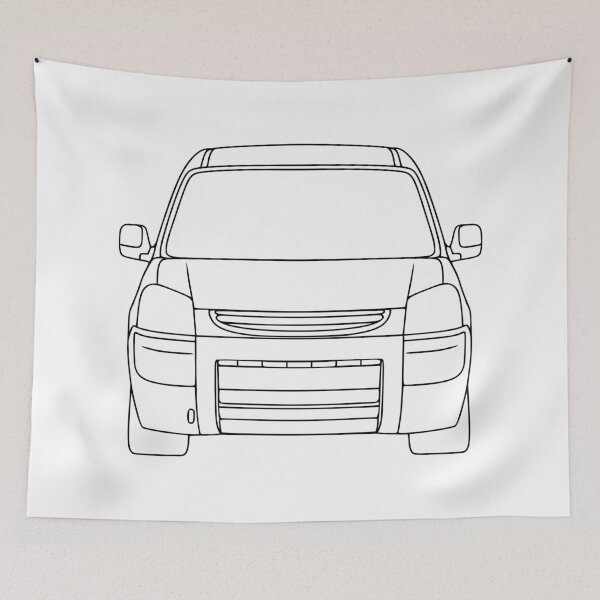 Item preview, Peugeot Partner Citroen Berlingo 2003-2009 black lined art designed and sold by EdimDesign.
