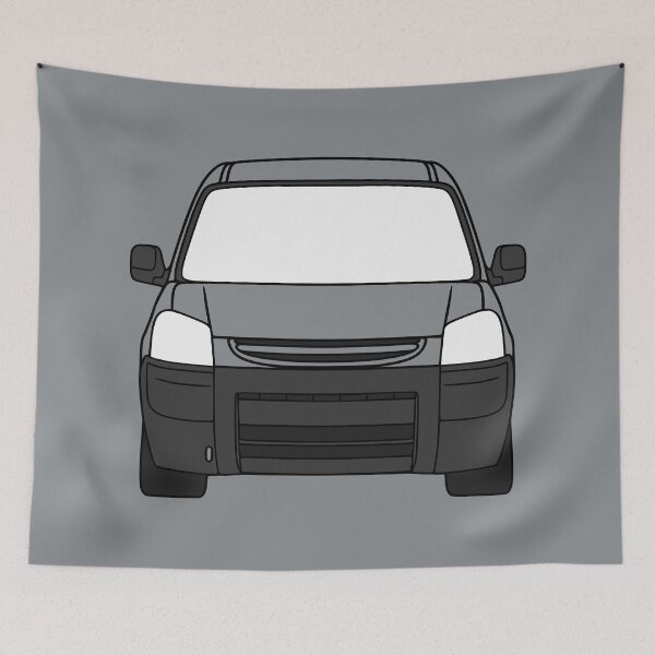 Item preview, Peugeot Partner Citroen Berlingo 2003-2009 black lined art with colored parts designed and sold by EdimDesign.