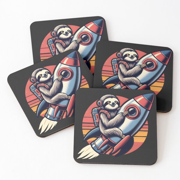 Item preview, Sloth Astronaut Rocket Ride - Retro Space Sunset Adventure designed and sold by BeansterNL.