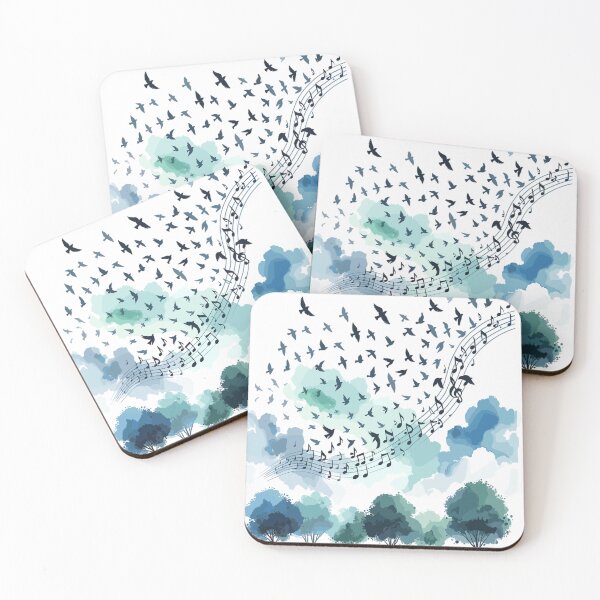 Item preview, Flock of birds form musical notes in the sky designed and sold by LongIslandDesgn.
