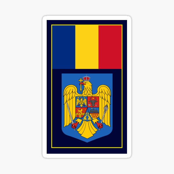 Item preview, Romania Flag and Coat of arms designed and sold by adamst555.