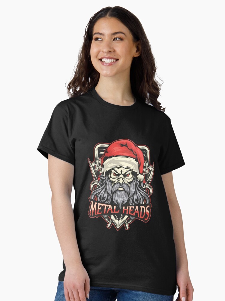 Thumbnail 1 of 7, Classic T-Shirt, Santa is a metal head designed and sold by Coollzone.