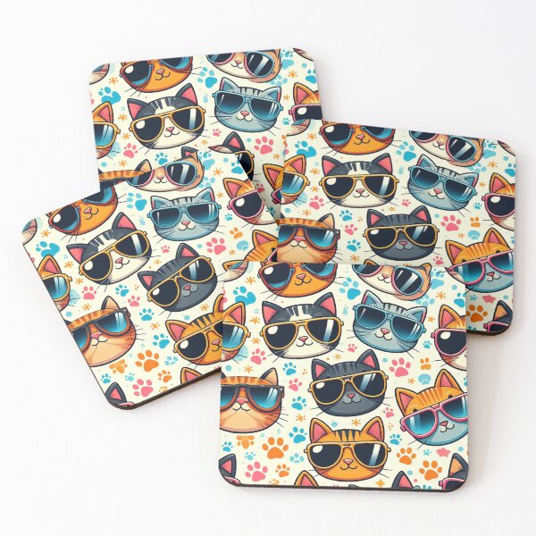 Item preview, Cats in Sunglasses Pattern designed and sold by DoggoTankDesign.