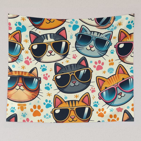Item preview, Cats in Sunglasses Pattern designed and sold by DoggoTankDesign.