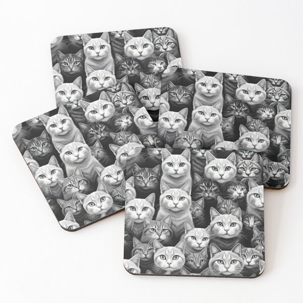 Item preview, Cute Cats Black and White Pattern  designed and sold by the-cc.