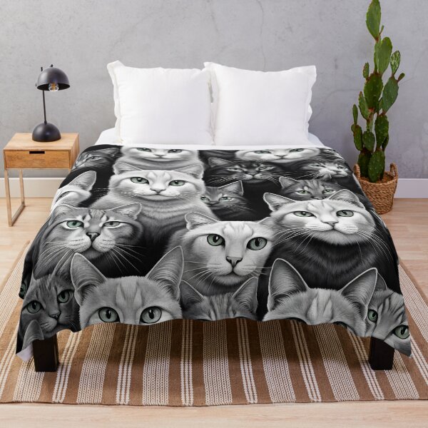 Item preview, Cute Cats Black and White Pattern  designed and sold by the-cc.