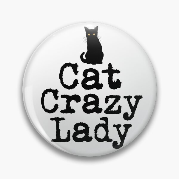Item preview, Cat Crazy Lady with Black Cat Silhouette designed and sold by Carleah Unique.