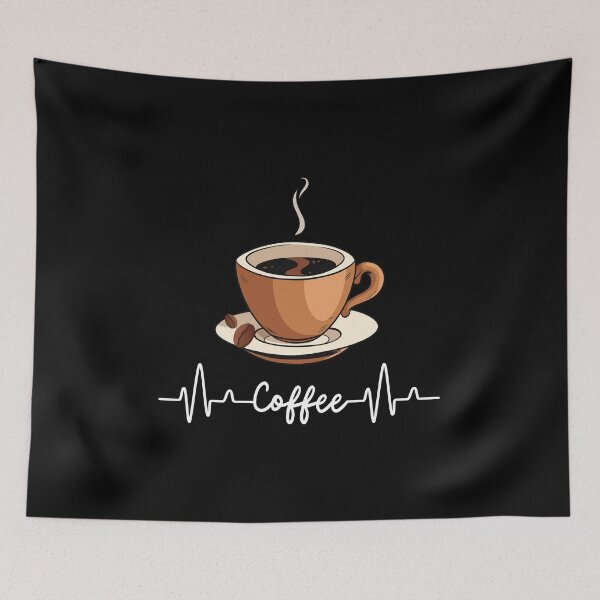 Item preview, support for coffee lovers, Coffee Heartbeat designed and sold by NaaEchDesign ⭐⭐⭐⭐⭐.