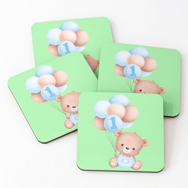 Item preview, TEDDY BEAR AND BALLOONS FOR THE FIRST BIRTHDAY designed and sold by Meandmyshop.