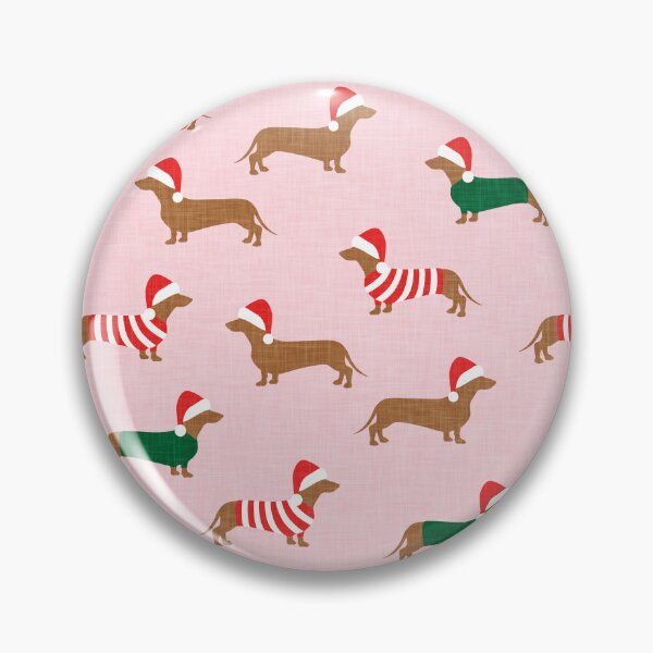 Item preview, Christmas Dachshund - Holiday Wiener dogs - pink designed and sold by littlearrow.