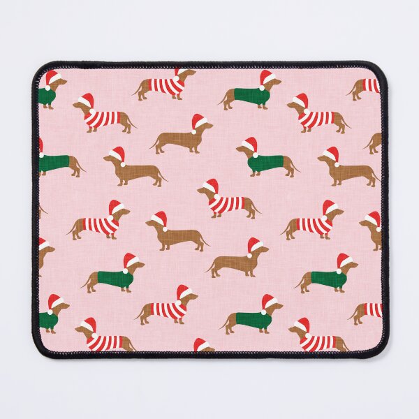 Item preview, Christmas Dachshund - Holiday Wiener dogs - pink designed and sold by littlearrow.